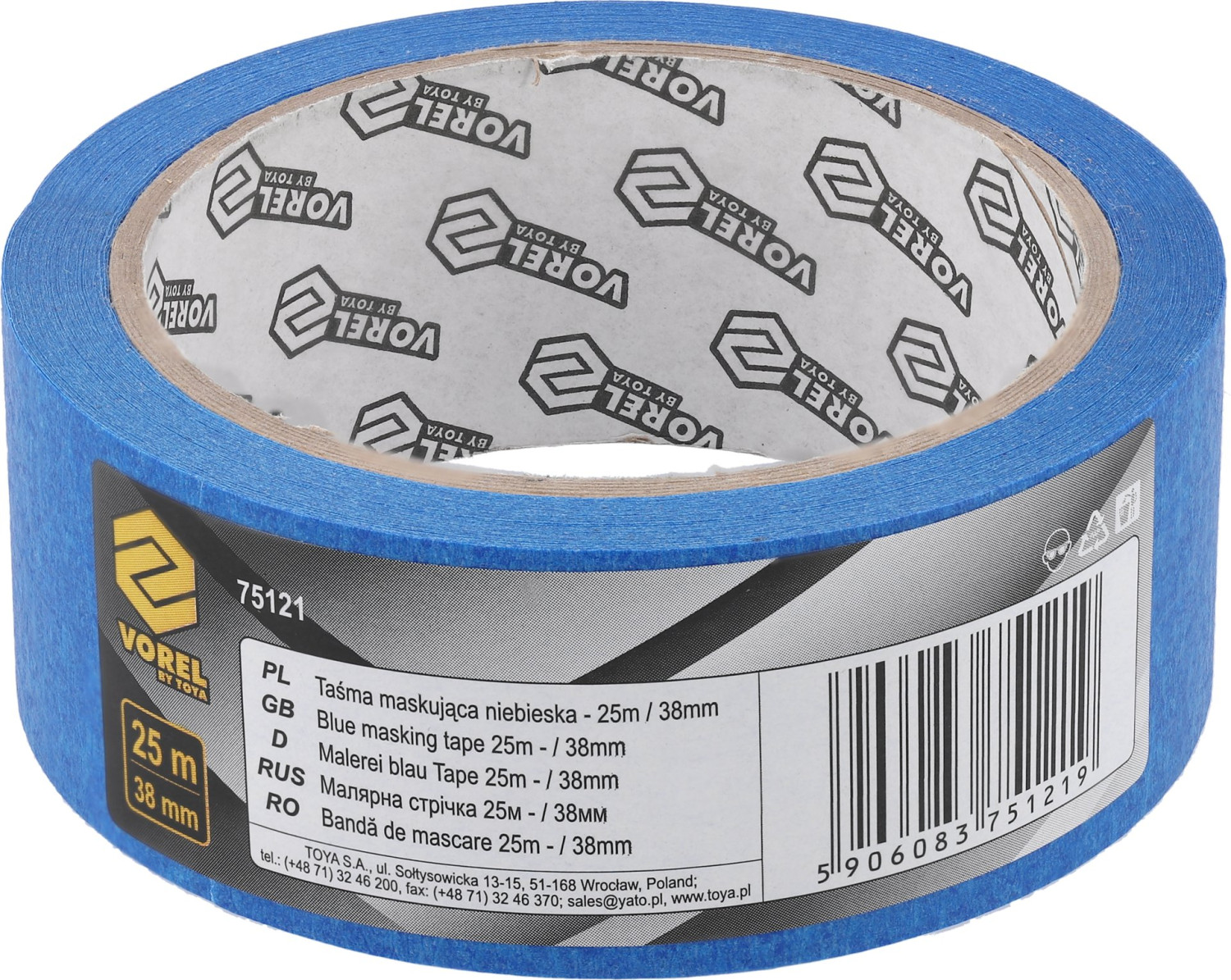 BLUE MASKING TAPE 25M/38MM 75121 VOREL