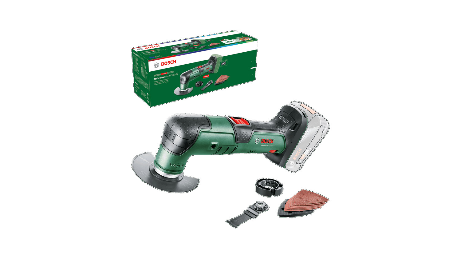 Akumulatora daudzfunkciju instruments UniversalMulti 18V-32 - Bez akumulatora | Uzlādes ierīces 0603105000 BOSCH