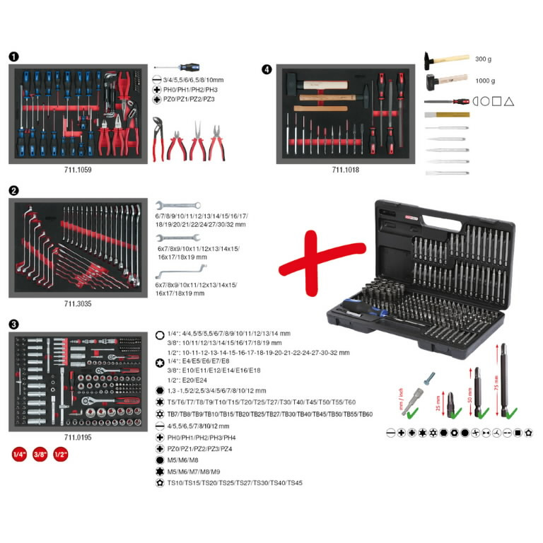 Instrumentu ratiņi RACING LINE 7 atvilktnes + 515gab. instrumenti 826.7515 KSTOOLS