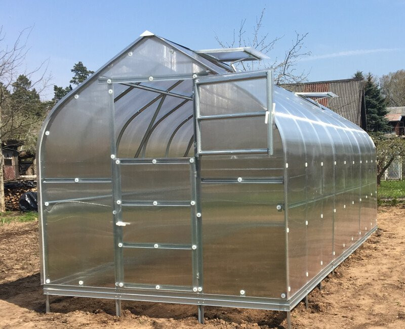 Siltumnīca KLASIKA STANDART 10 - 2,5 x 4m - 6mm polikarbonāta 4779037490288 KLASIKA GREENHOUSE