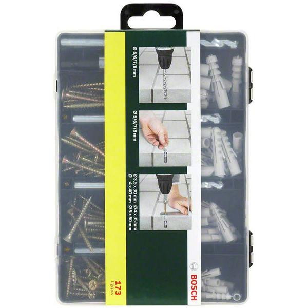 173-daļīgs stiprinājumu komplekts, COMPLETE FIXING SET (173 PCS.), 2607019511 BOSCH