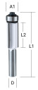 Malu frēze ar gultni(3 tera) 12,7x26,0 mm/ 68,5mm, 8mm Kāts, D-68046 MAKITA