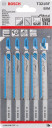 5 figūrzāģa asmeņi T321BF Speed for Metal, Figūrzāģiem PRO METAL PIPES AND PROFILES T321BF FIGŪRZĀĢA ASMENS, 2608636707, BOSCH