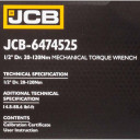 Dünamomeetriline võti 1/2", 20-120Nm, JCB-6474525 JCB