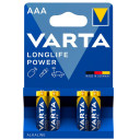 Baterijas 'Longlife Power', AAA izmērs, 4 gab., R321000, VARTA