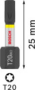 Skrūvgrieža uzg.T20 /L=25 25 gab./ Impact, Tiecienskrūvgriežiem, akumulatoru skrūvgriežiem PRO IMPACT T SKRŪVGRIEŽA UZGALIS, 2607002805 BOSCH