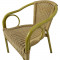 Kėdė BAMBUS 56x63xH76cm vytelės iš plastiko, smėlio spalvos, bambukas, aliuminio imitacija 18634 HOME4YOU