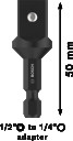 Pāreja muciņām 1/4'' --1/2, 50mm, Tiecienskrūvgriežiem, akumulatoru skrūvgriežiem PRO SOCKET ADAPTER AR TAPAS SAVIENOJUMU, 2608551107, BOSCH