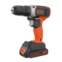 18 V 1 greičio gręžtuvas, 1 x 1,5 Ah baterija, 400 mA įkroviklis, dėžutė BCD001C1-QW BLACK DECKER