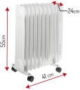 Eļļas radiators AD 7816, 2000W, balts; AD 7816 ADLER