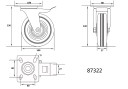 DOUBLE BRAKE SW. CASTER W/BLACK RUB.100 87322 VOREL