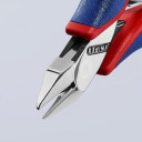 ELECTRONICS DIAGONAL CUTTER HEAD MIRROR POLISHED, HANDLES WITH MULTI-COMPONENT GRIPS, POINTED HEAD, WITH SMALL BEVEL, 7732115SB KNIPEX