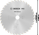 Standard for Wood 160x20/15.875x1.5/1.0x36T, Rokas ripzāģiem PRO WOOD CORDLESS RIPZĀĢA ASMENS, 2608837677, BOSCH