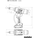 Akumuliatorinis kniedžių pistoletas NMP 18 LTX BL M10 CARCASS; 601788840 METABO