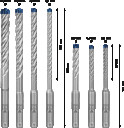 7 SDS plus-7X urbju kompl 5/6/6/8/8/10/12 mm, Perforatora urbjiem EXPERT SDS PLUS-7X TRIECIENURBJU PERFORATORIEM KOMPLEKTS, 2608900195, BOSCH