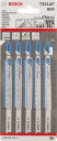 5 figūrzāģa asmeņi T 321 AF Speed for Metal, Figūrzāģiem PRO METAL PIPES AND PROFILES T321AF FIGŪRZĀĢA ASMENS, 2608636705, BOSCH