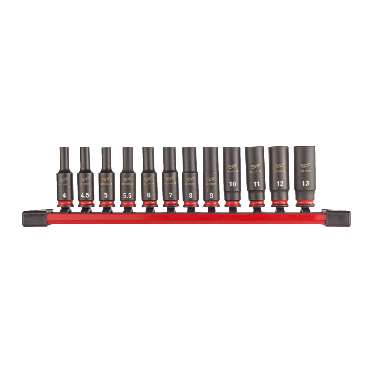 SHOCKWAVE™ IMPACT DUTY TRIECIENIZTURĪGAS UZGRIEŽŅU MUCIŅAS, 1/4" IMPACT SOCKET SET-12PC, 4932480453 MILWAUKEE