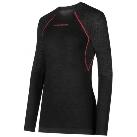 Termo krekls WOOL40 Aero Longsleeve W, izmērs: L, Black/Hibiscus, 8020647267866 LA SPORTIVA