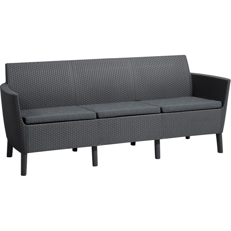 Sodo sofa trivietė Salemo 3 sėdimoji sofa pilka 29209039939 KETER