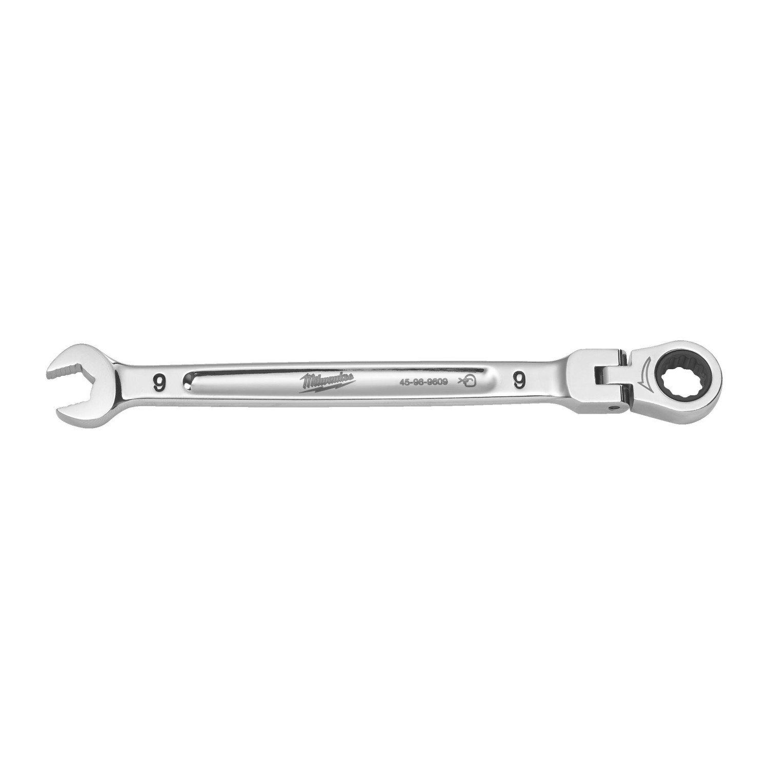 MAX BITE™ KOMBINĒTĀ UZGRIEŽŅU ATSLĒGA AR LOKANU GALVU UN SPRŪDRATU, MAXBITE FLEX HEAD RATCHETING SPANNER - METRIC - 9 MM, 4932480182 MILWAUKEE