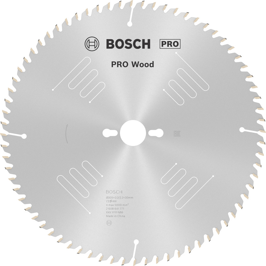 Ripzāģa disks Optiline Wood 305x30x3,2mm Z72, Galda zāģiem PRO WOOD RIPZĀĢA ASMENS, 2608641771, BOSCH