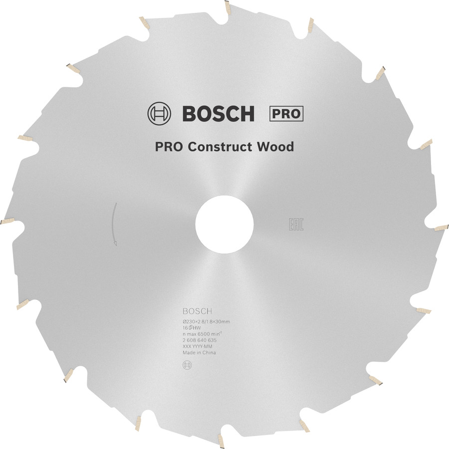 Ripzāģa disks  230x30 mm Construct Wood, Rokas ripzāģiem PRO CONSTRUCT WOOD RIPZĀĢA ASMENS, 2608640635, BOSCH