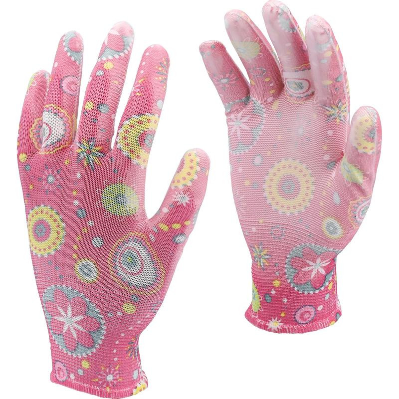 POLYESTER GARDEN GLOVES 9" WERS 74132 FLO