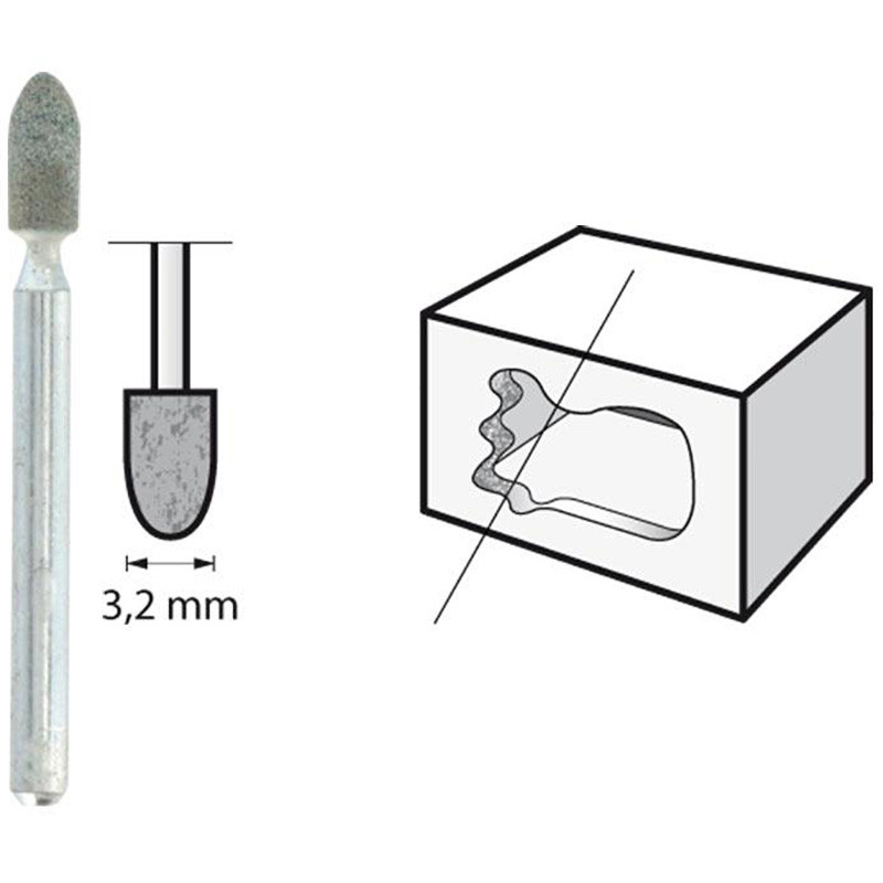 Silīcija karbīda slīpēšanas stienis D=3,2, 3 gab. 26153322JA DREMEL