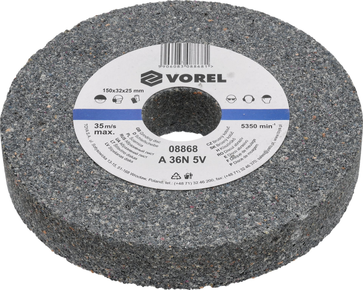 GRINDING DISC 150x12.7x17MM /FINE/ 08865 VOREL