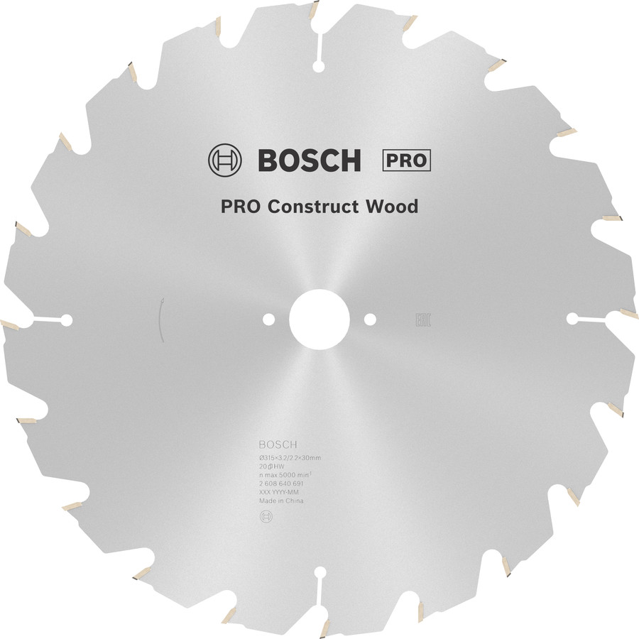 Ripāģa disks 315x30mm Construct wood top 20, Galda zāģiem PRO CONSTRUCT WOOD RIPZĀĢA ASMENS, 2608640691, BOSCH