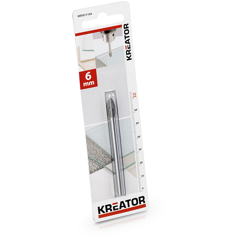 Drill for tiles, glass 6x72mm Kreator