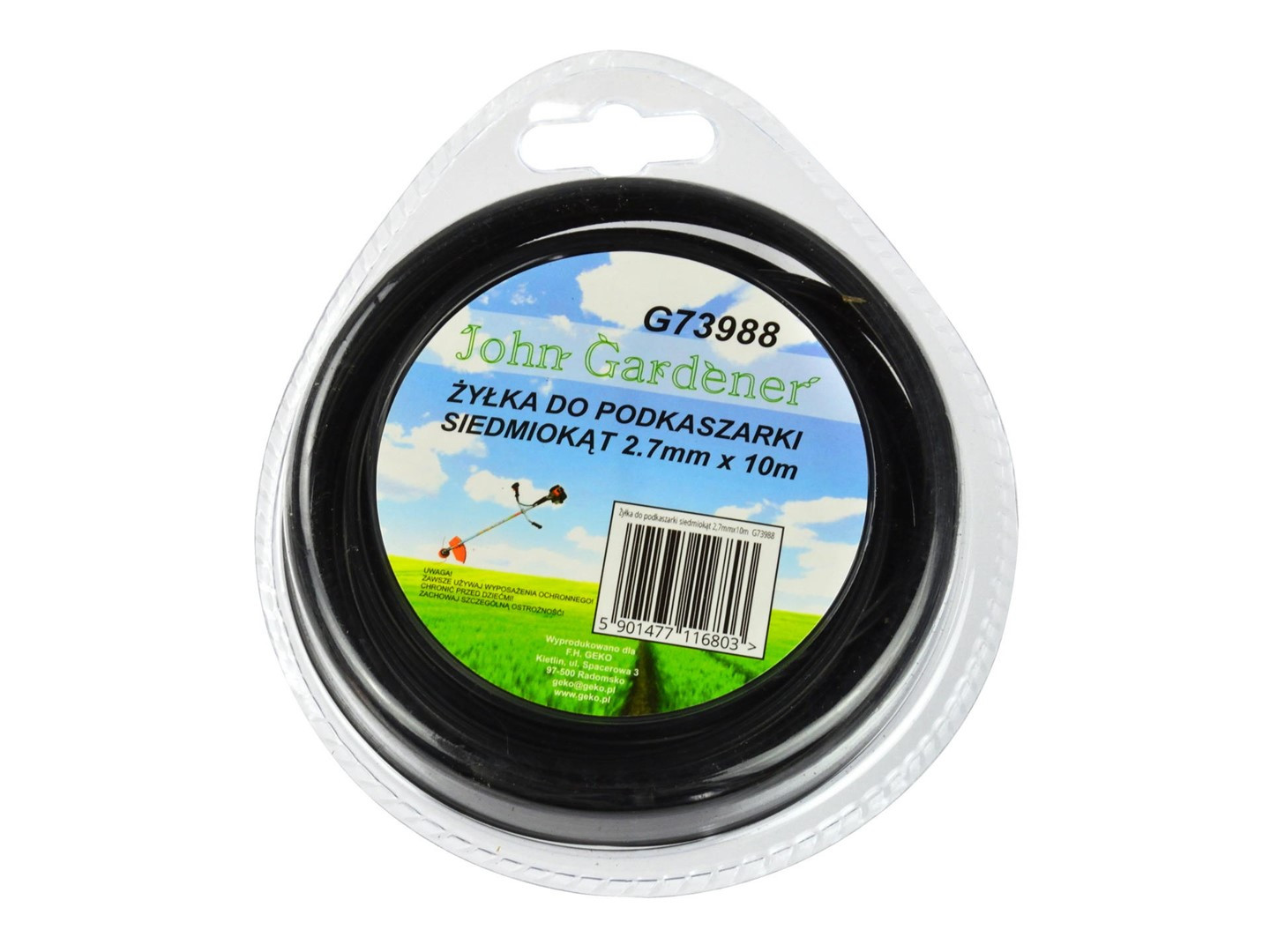 Nylon line black heptagonal 2,7mm*10m G73988 John Gardener