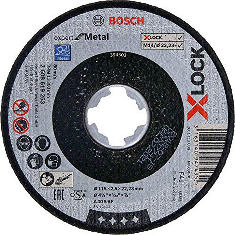 X-LOCK abrazyvinis diskas „Expert for Metal“ 2608619253 BOSCH