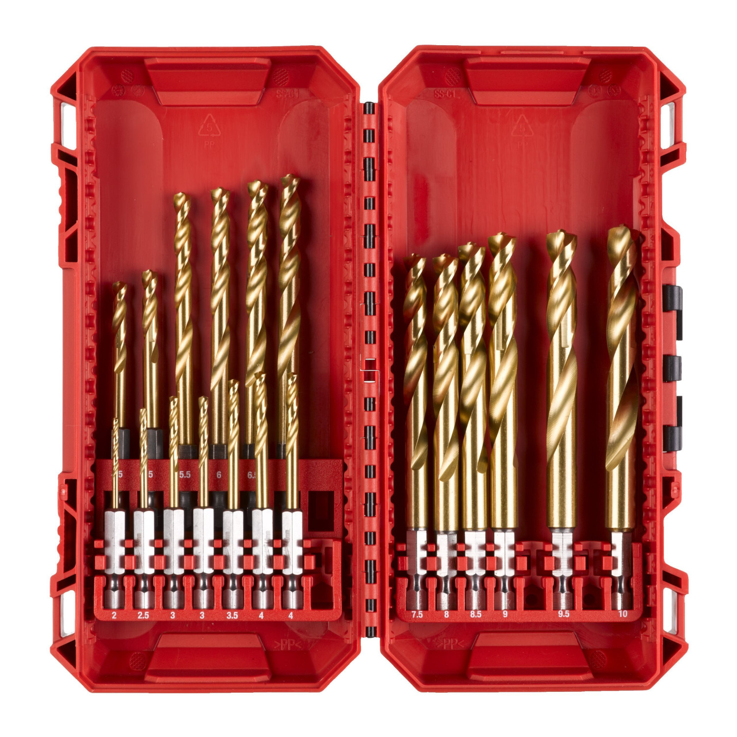 RED HEX - SHOCKWAVE™ HSS-TIN METĀLA URBJI AR SEŠSTŪRA KĀJIŅU, SHOCKWAVE HSS-G TIN RED HEX SET - 19 PC, 4932493866 MILWAUKEE