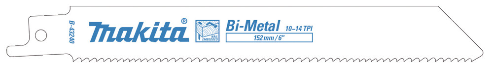 Zobenzāģa asmeņi BIM 152x0,9mm (10-14tpi), 5gab., B-43240 MAKITA