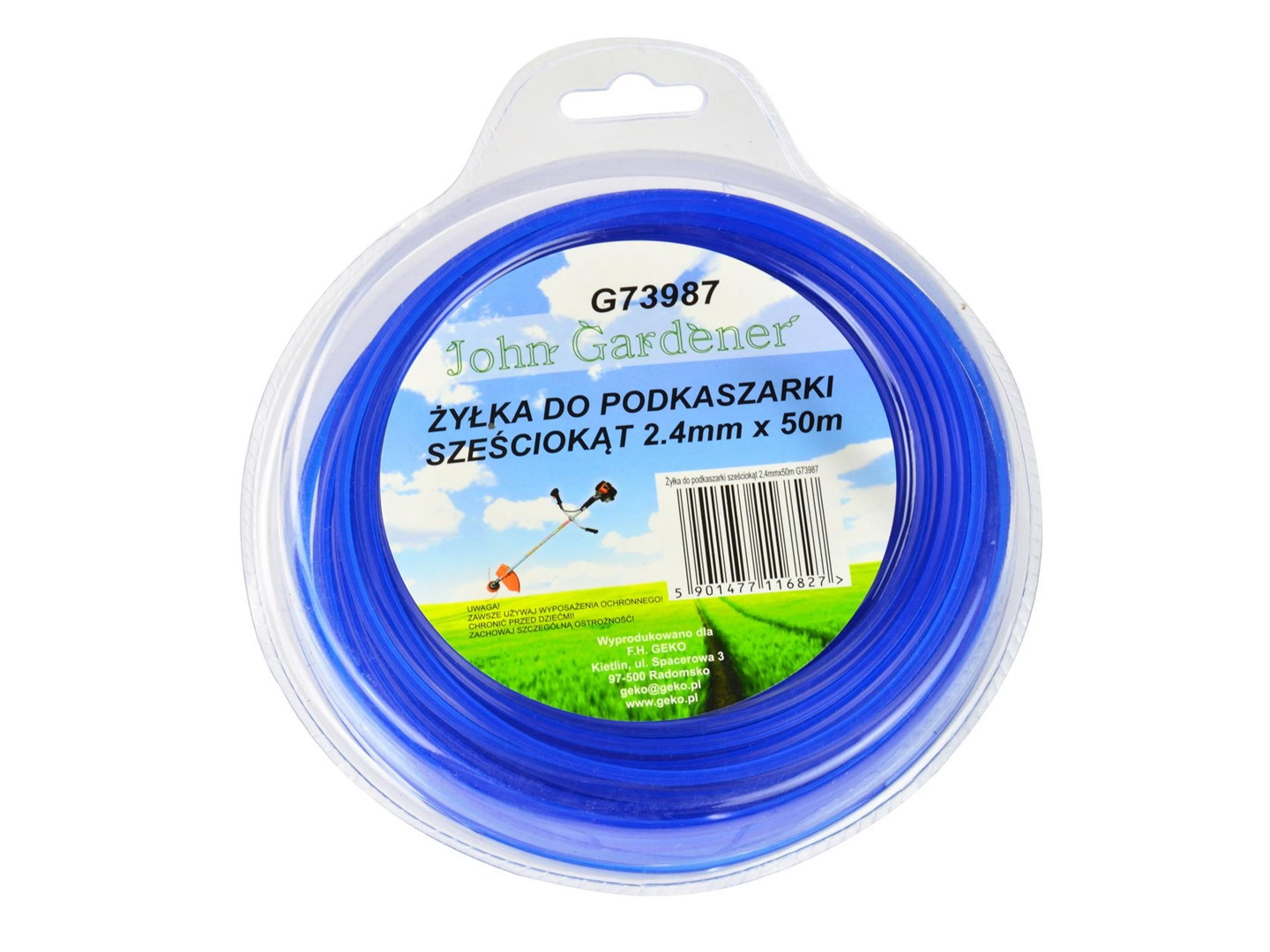 Blue hexagonal nylon line 2,4mm*50m G73987 John Gardener