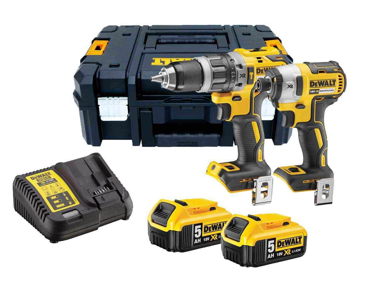 Akumuliatorinių įrankių komplektas 18V (2x5,0Ah) DCK266P2T-QW DEWALT