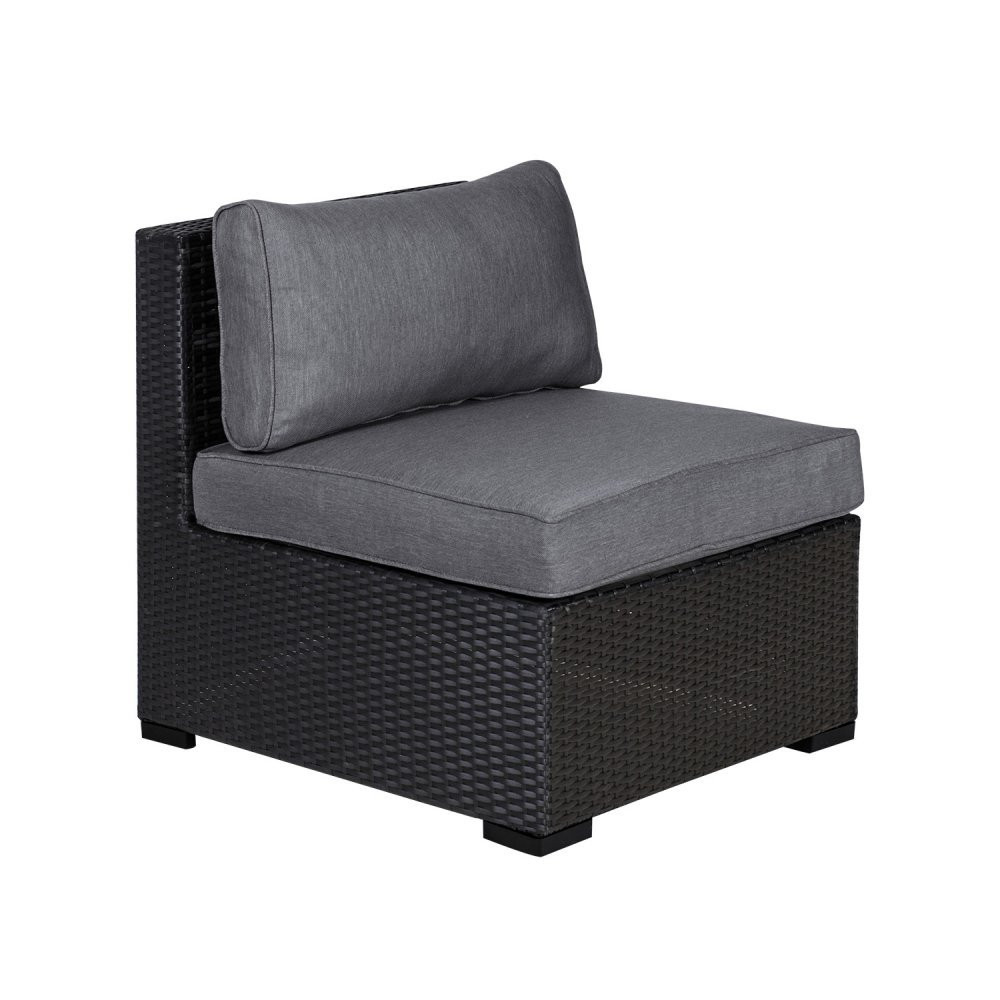 Modulinė sofa SEVILLA su pagalvėmis, vidurinė dalis, 67x76,5xH74,5cm juoda, 11671, HOME4YOU