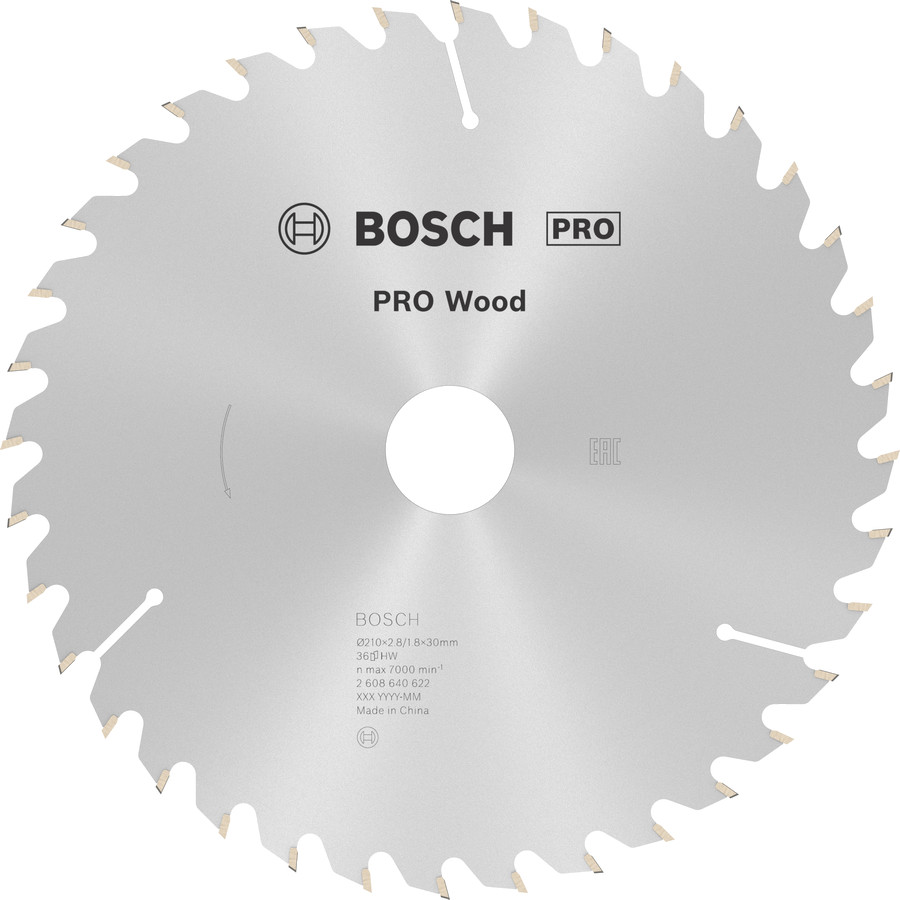 Ripzāģa disks 210x30mm Optiline Wood, Rokas ripzāģiem PRO WOOD RIPZĀĢA ASMENS, 2608640622, BOSCH