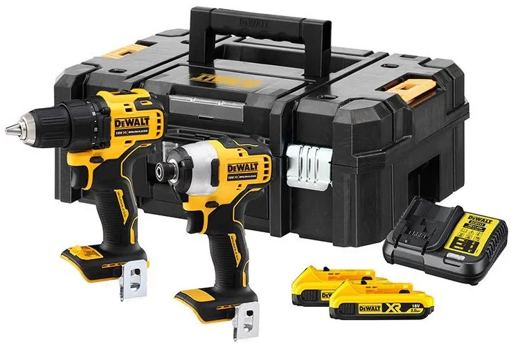 Akumuliatorinių įrankių komplektas 18V (2x2,0Ah) DCK2061D2T-QW DEWALT