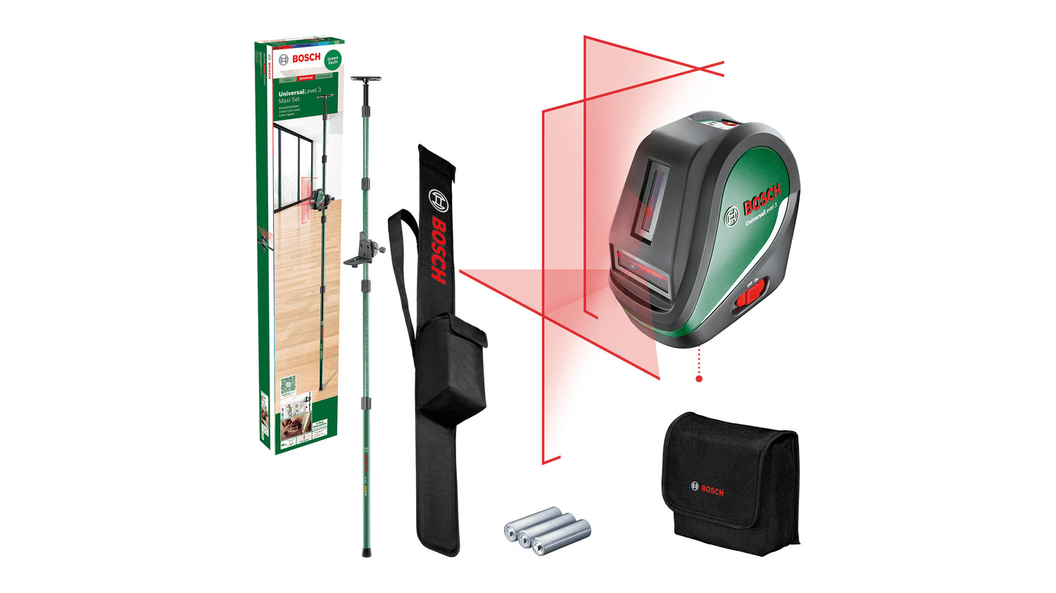 Krustlīniju lāzers UniversalLevel 3 Maxi komplekts, 0603663903 BOSCH