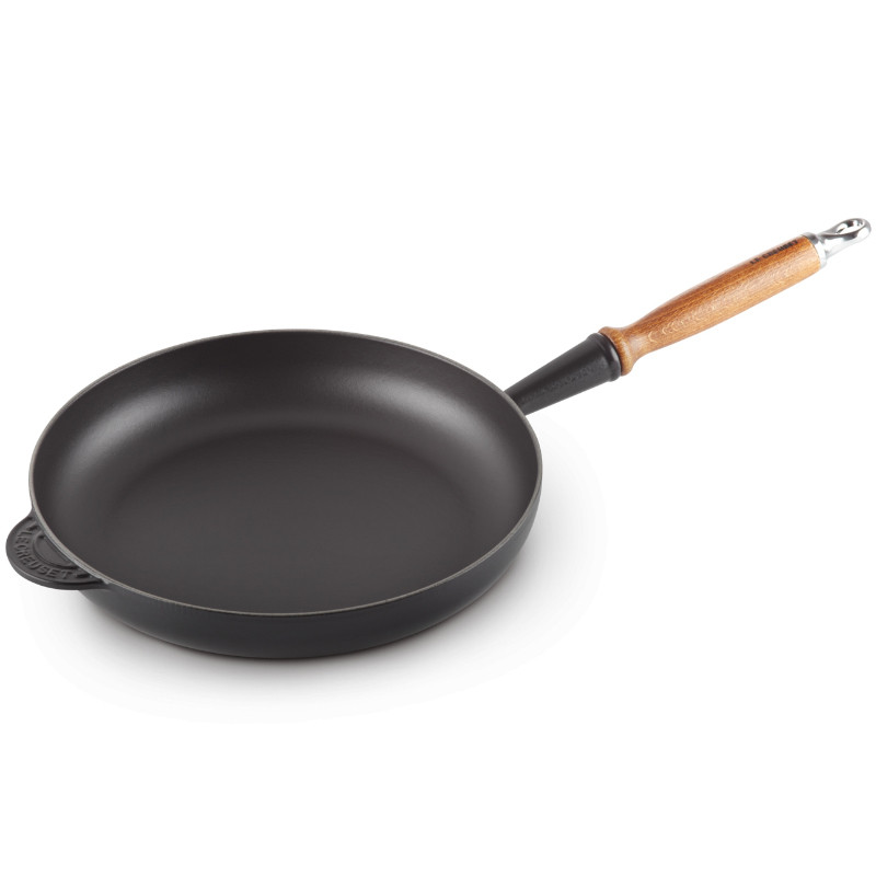 Ketaus keptuvė su medine rankena Ø28cm matinė juoda 02732434 Le Creuset