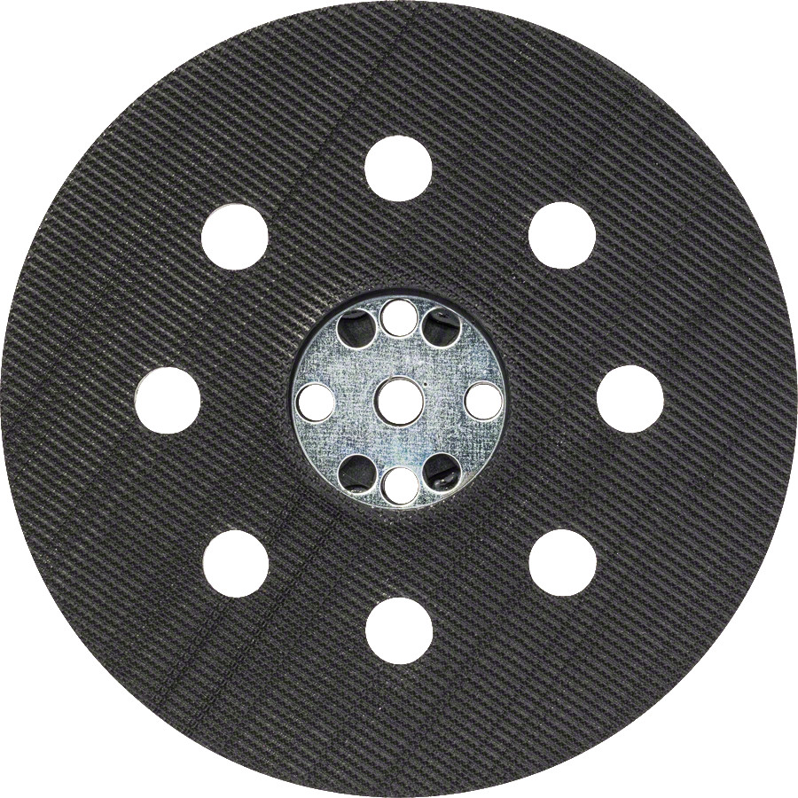 Gumijas slīpēšanas disks vidējs  D 115 mm, 1 gab., Ekscentra slīpmašīnām SLĪPĒŠANAS PAMATNE AR 8 ATVERĒM, 2608601065, BOSCH