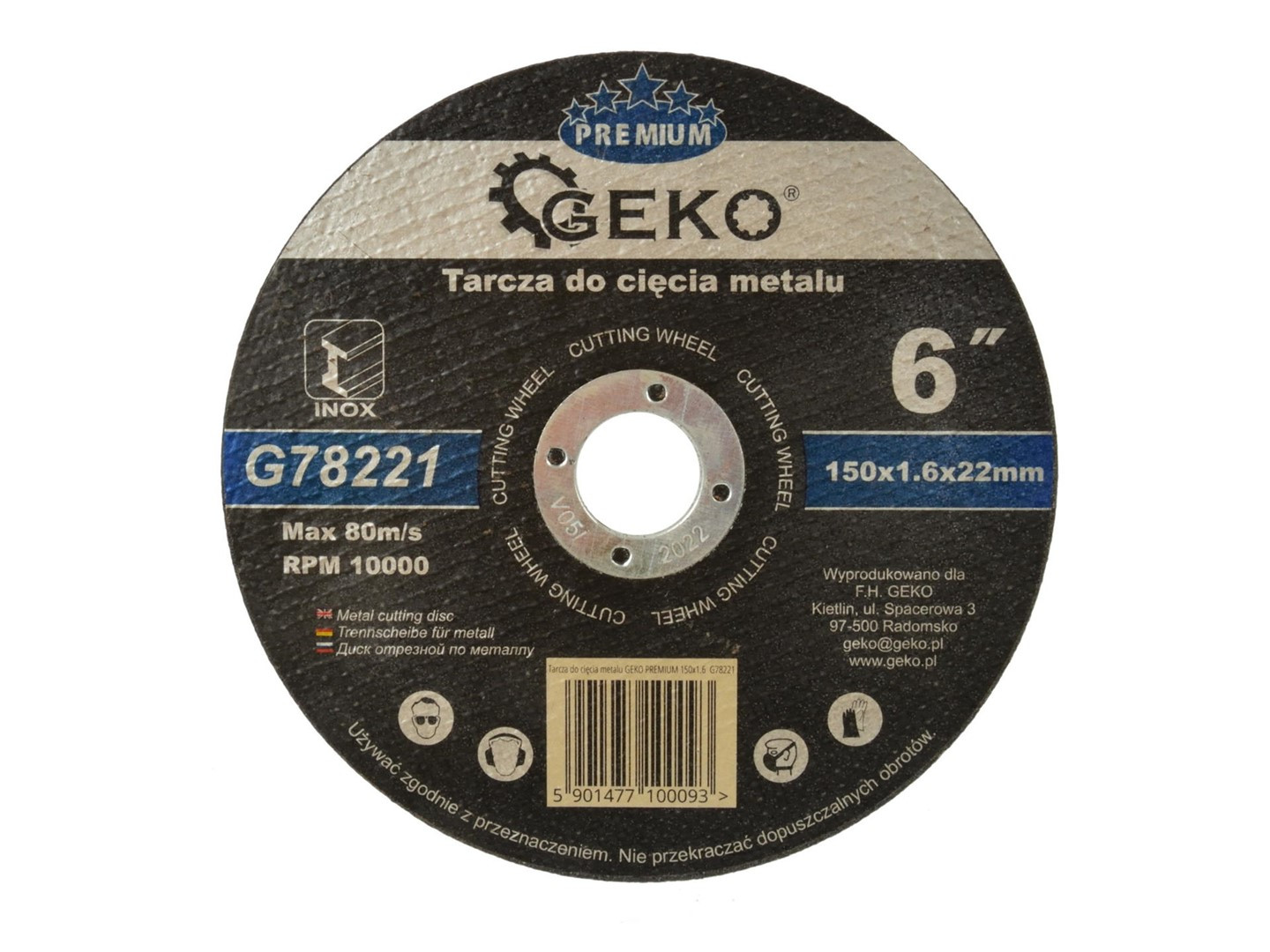 Metāla griezējdisks GEKO Premium 150x1,6x22,2mm, G78221 GEKO