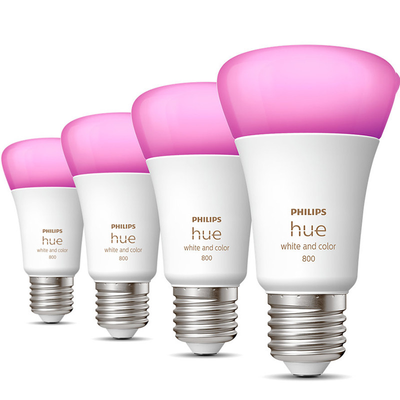 Philips Hue išmaniųjų lempučių rinkinys E27 6,5W RGBW BT 4 vnt.