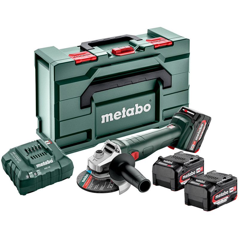 Akumulatora leņķa slīpmašīna W 18 L 9-125, QUICK, 3x4Ah; 602249960 METABO