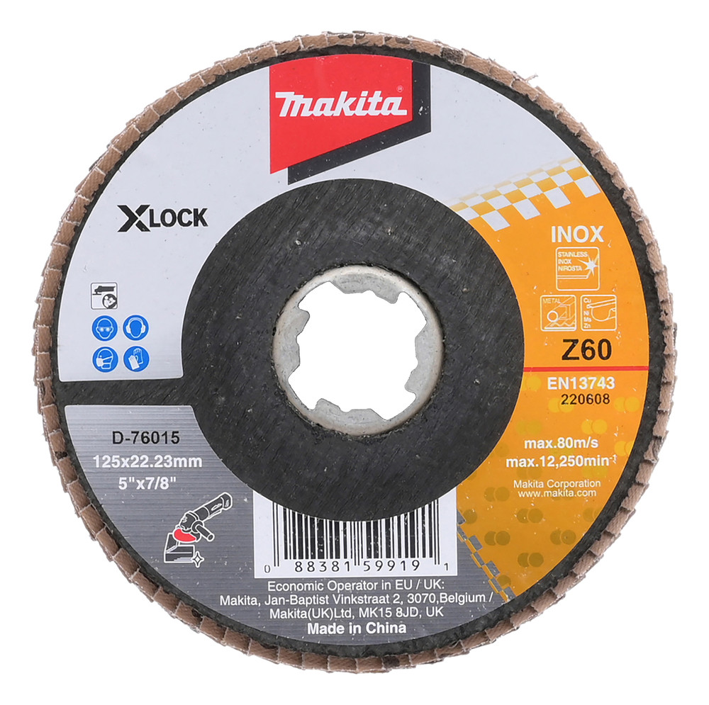 Lameļu slīpdisks X-Lock, 125 mm, Z60, D-76015 MAKITA