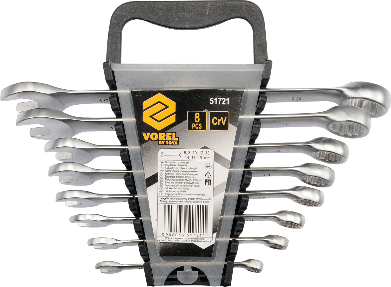 COMBINATION SPANNER SET 8PCS 6-19MM 51721 VOREL