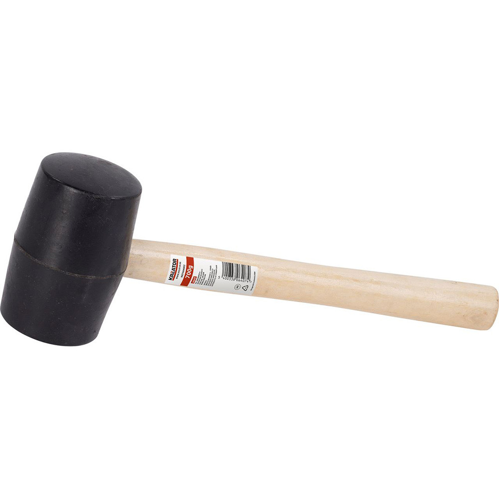 Rubber hammer, black, wooden handle 700g Kreator