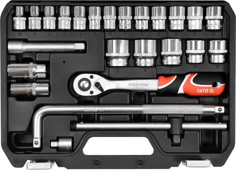 Socket Set 1/2", 25 Pcs, L YT-38741 YATO